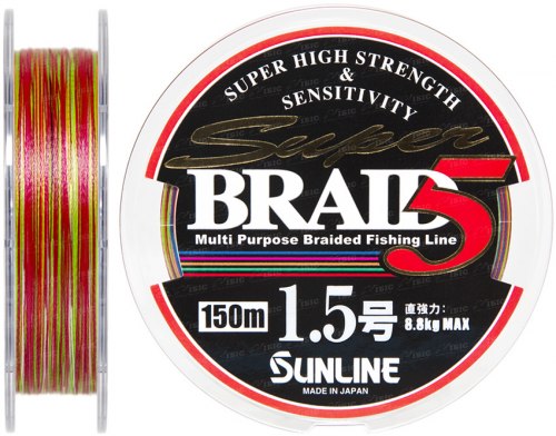 0.205/#1.5 Шнур Sunline Super Braid 5 (150m) 8.8 кг (19Lb) Фото 2
