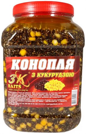 Зерновая смесь 3KBaits Зерновой Микс Конопля (с кукурузой) фото
