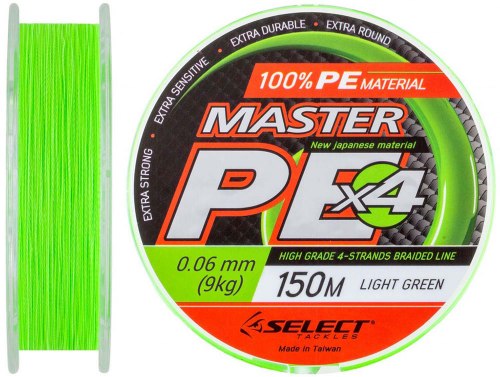 0.06 шнур Select Master PE 150 м салатовый 9кг (18700149) фото