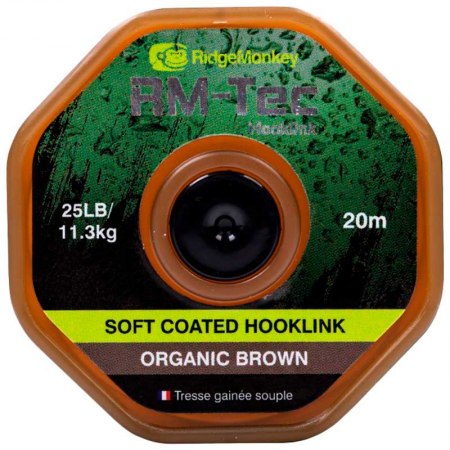 RidgeMonkey RM-Tec Soft Coated Hooklink Organic Brown фото