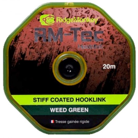 RidgeMonkey RM-Tec Stiff Coated Hooklink 35 lb Weed Green фото