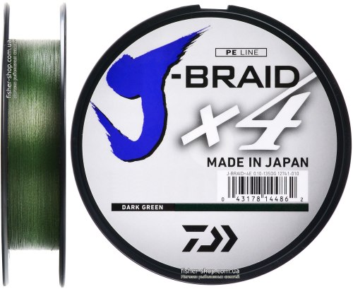 0.21 Daiwa J-Braid X4E темно-зеленый 270 м (12741-121) фото