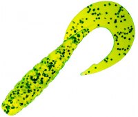 Съедобный силикон FishUP Mighty Grub 3.5" (8.9 см) #026 Flo Chartreuse/Green (7 шт)