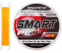 0.117 (#0.5) Шнур Favorite Smart PE 4x (150м) 3.6кг оранж