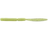 Съедобный силикон Jackall Peke Peke Long 2.5" SQ Glow Chartreuse Silver Flake (8шт)