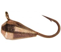 Мормышка вольфрамовая Shark Граненая капля с петелькой (∅3.4мм 0.21гр) медь (1шт)