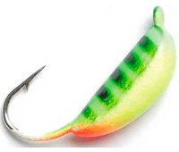 Мормышка вольфрам LJ Банан рижский крашеная с петелькой ∅5 мм (3.1 гр) цв. зеленый (5 шт)