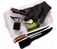 Набор для разделки рыбы Cormoran Filetier Set 3008 (два ножа, точилка, скребок, перчатка)