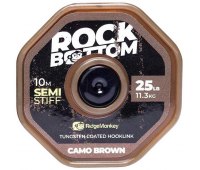 Поводковый материал RidgeMonkey Connexion Rock Bottom Tungsten Semi Stiff Coated Hooklink (25 lb) 10 м Camo Brown