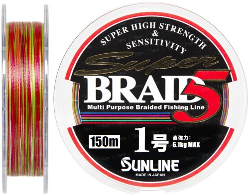 0.165/#1.0 Шнур Sunline Super Braid 5 (150m) 6.1 кг (13Lb) Фото 1