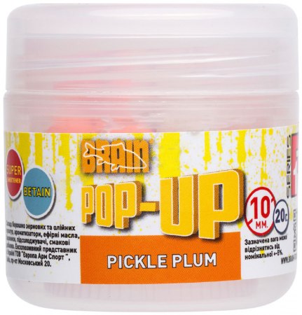 Бойлы Brain Pop-Up F1 Pickle Plum (слива с чесноком) 10 mm 20 gr Фото 1