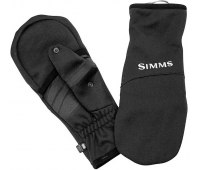 Перчатки-варежки флисовые Simms Freestone Foldover Mitt Black (отстёгивающиеся)
