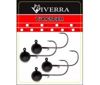 Вольфрамовая джиг-головка Viverra Black (черная) крючок #1