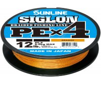 0.171/#1.0 Шнур Sunline Siglon PE х4 оранжевый (300 м) 7.7 кг (16 Lb)