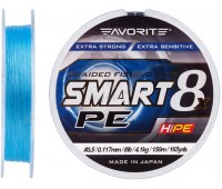 ∅0.202 (#1.5) Шнур Favorite Smart PE 8x (150м) 11.4кг sky blue