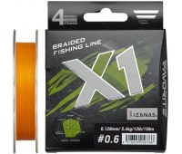 0.128/#0.6 Шнур Favorite X1 PE 4x (150 м) оранжевый (5.4 кг / 12Lb)
