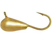 Мормышка вольфрамовая Shark Капля, с ушком (∅1.5мм 0.1гр) золото (1шт)