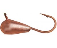 Мормышка вольфрамовая Shark Капля, с ушком (∅2.5мм 0.267гр) медь (1шт)