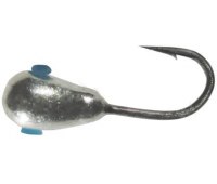 Мормышка вольфрамовая Shark Капля, с отверстием (∅2.5мм 0.21гр) серебро (1шт)