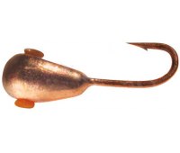 Мормышка вольфрамовая Shark Капля, с отверстием (∅2мм 0.15гр) медь (1шт)