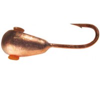 Мормышка вольфрамовая Shark Капля, с отверстием (∅2.5мм 0.2 гр) медь (1шт)
