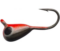 Мормышка вольфрамовая Shark Капля, с ушком (∅2.5мм 0.267гр) красно-черный (1шт)