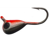 Мормышка вольфрамовая Shark Капля, с ушком (∅3мм 0.42гр) красно-черный (1шт)