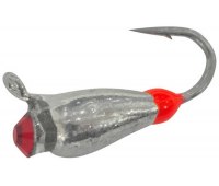 Мормышка вольфрамовая Shark Капля, с ушком (∅3мм 0.42гр) серебро + кристалл (1шт)