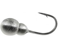Мормышка вольфрамовая Shark Двойной шарик с отверстием (∅4мм 0.8гр) серебро (1шт)