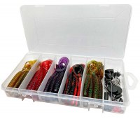 Набор приманок Savage Gear Rib Worm Kit Mix Colors (60 шт) с оснасткой в коробке