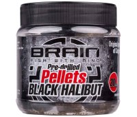Пеллетс Brain Black Halibut Pre drilled 20 мм (0.25 кг)