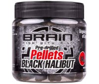 Пеллетс Brain Black Halibut Pre drilled 14 мм (0.25 кг)