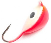 Мормышка вольфрам LJ Мидия крашеная с петелькой ∅5 мм (1.85 гр) цв. красный (5 шт)