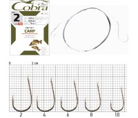 Крючки с поводком Cobra Carp CNC101 (10 шт)