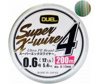 0.13 мм Шнур Duel Super X-Wire 4 Multicolor (200 м) 5.4 кг (#0.6)
