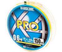 0.19 Шнур Duel Hardcore X4 Pro желтый (150 м) 9.0 кг (20 Lb)
